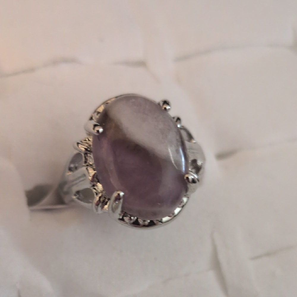 Kohl's Silver Ring with Purple Gemstone